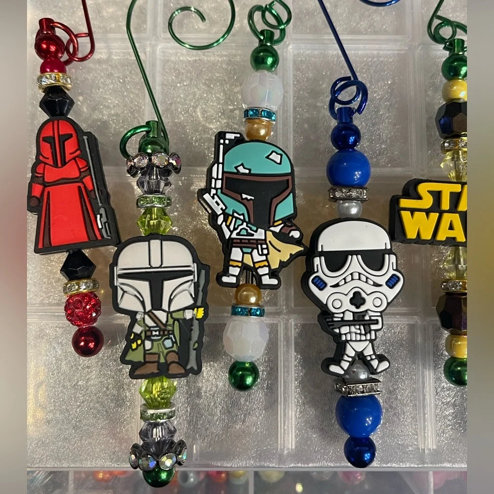 Handcrafted Set of 9 STAR WARS ORNAMENTS - One of a Kind! - Picture 3 of 5